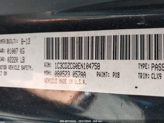1C3CDZCG0EN104758 Dodge Avenger Sxt