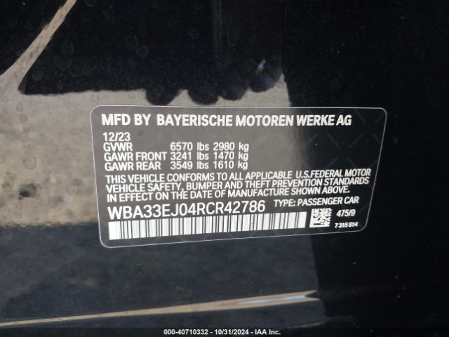 WBA33EJ04RCR42786 BMW 760 I Xdrive