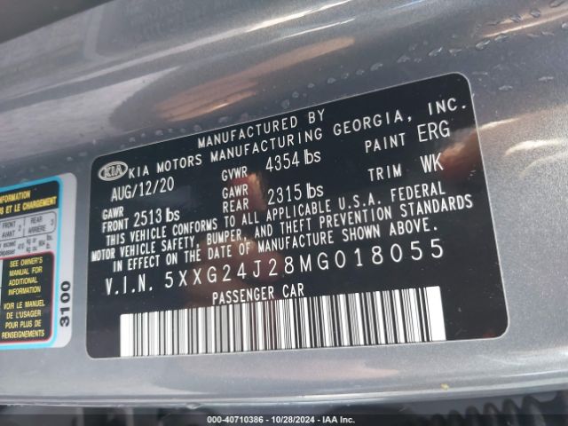 5XXG24J28MG018055 KIA K5 LX