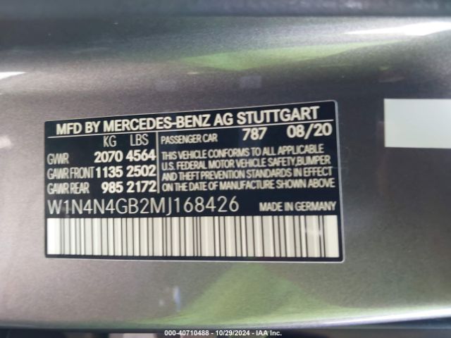 W1N4N4GB2MJ168426 Mercedes-Benz GLA 250
