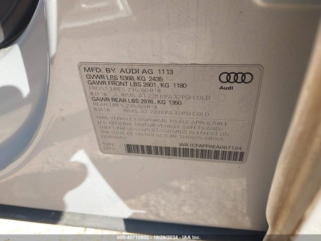 Audi Q5 2.0t Premium 2014 WA1CFAFP8EA067124 Image 9