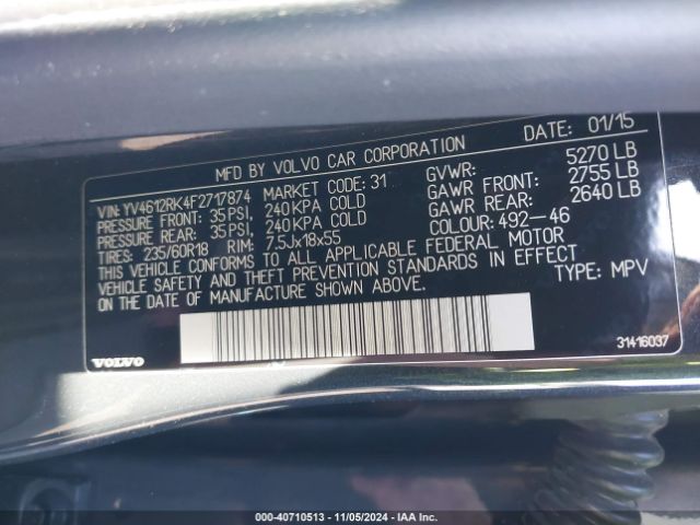YV4612RK4F2717874 Volvo Xc60 T5/t5 Premier