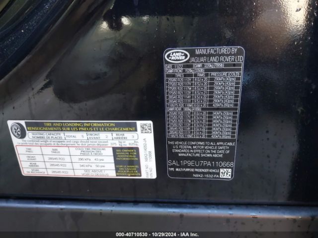 SAL1P9EU7PA110668 Land Rover Range Rover Sport Se