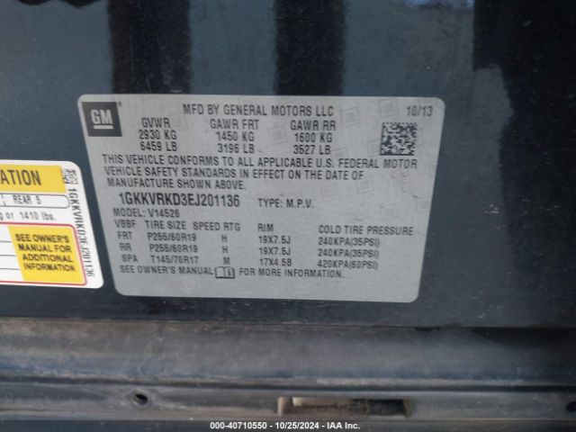 1GKKVRKD3EJ201136 GMC Acadia Slt-1