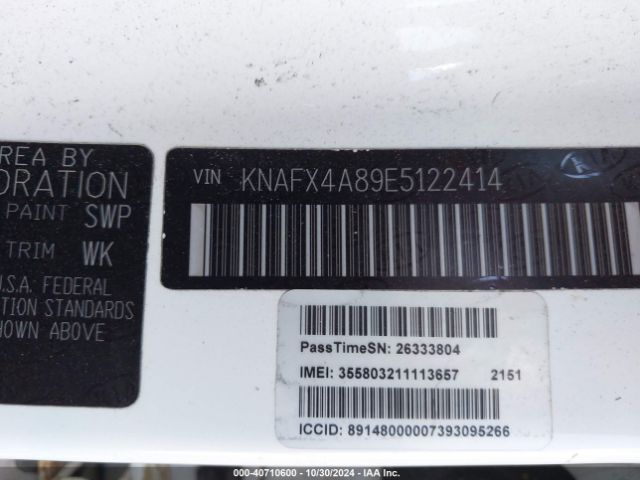 KNAFX4A89E5122414 KIA FORTE EX