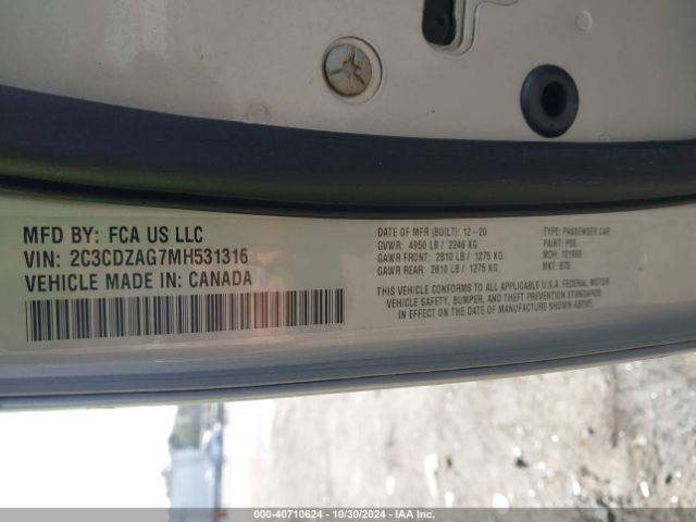 2C3CDZAG7MH531316 Dodge Challenger Sxt