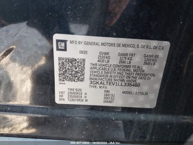 3GKALTEV1LL335460 GMC Terrain Awd Sle