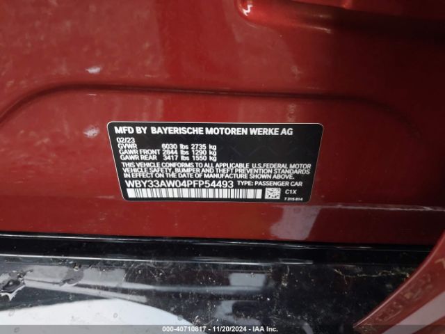 WBY33AW04PFP54493 BMW I4 M50