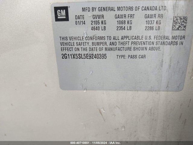Chevrolet Impala 1fl 2014 2G11X5SL5E9240395 Image 9