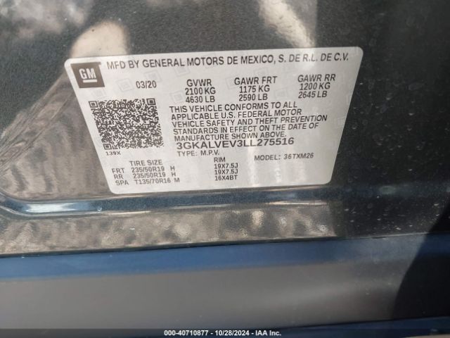 3GKALVEV3LL275516 GMC Terrain Awd Slt