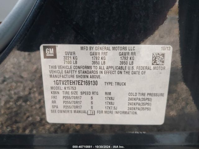 1GTV2TEH7EZ169130 GMC SIERRA 1500