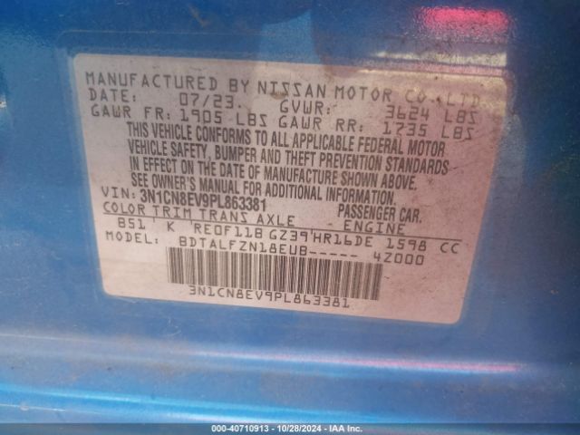 3N1CN8EV9PL863381 Nissan Versa 1.6 Sv Xtronic Cvt