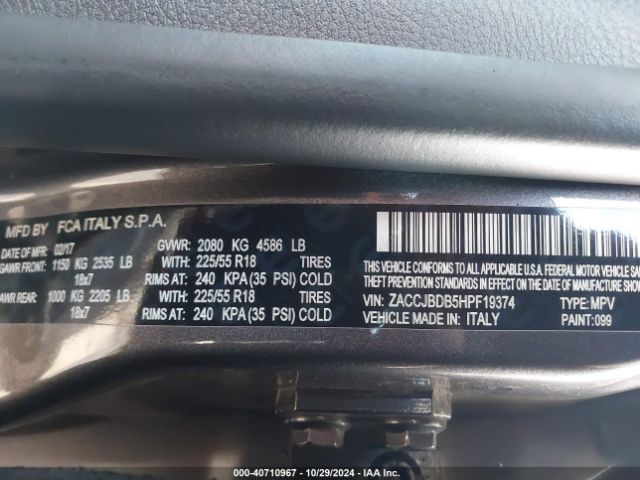 ZACCJBDB5HPF19374 Jeep Renegade Limited 4x4