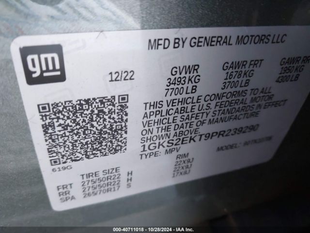 1GKS2EKT9PR239290 GMC Yukon 4wd Denali Ultimate
