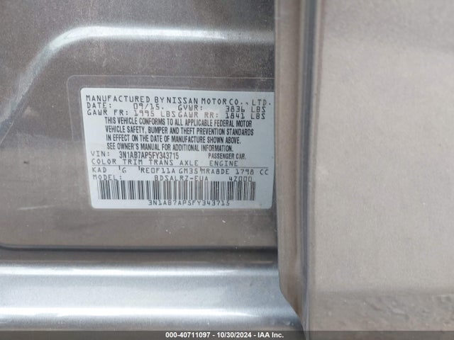 3N1AB7AP5FY343715 Nissan SENTRA SR
