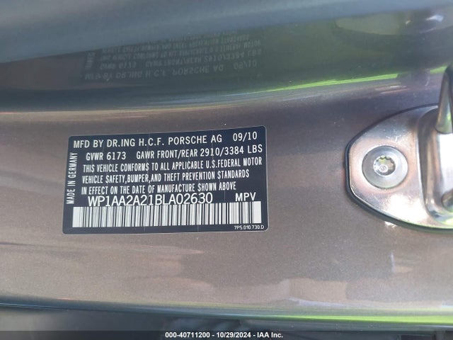 2011 PORSCHE CAYENNE WP1AA2A21BLA02630 Photo 8