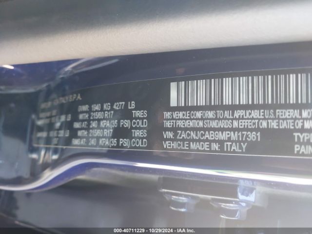ZACNJCAB9MPM17361 Jeep Renegade Sport Fwd