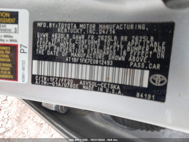 Toyota CAMRY SE 2014 4T1BF1FK7EU812493 Image 9