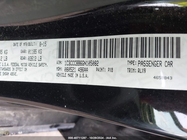 Chrysler 200 S 2016 1C3CCCBB6GN105082 Image 9