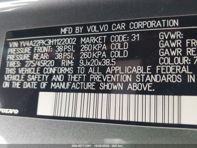 YV4A22PK3H1122002 Volvo Xc90 T6 Momentum