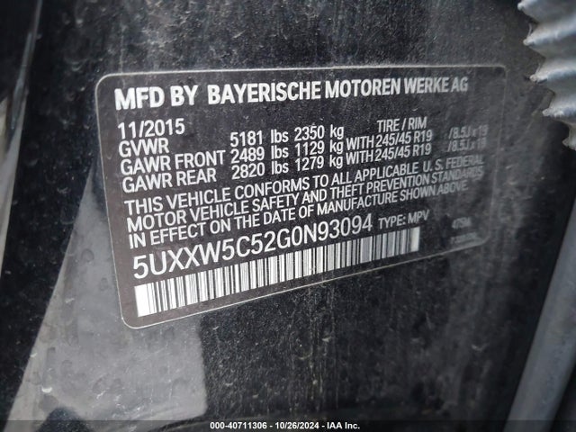 5UXXW5C52G0N93094 BMW X4 Xdrive35i