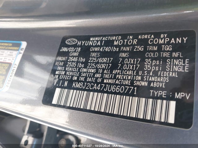 Hyundai TUCSON SE 2018 KM8J2CA47JU660771 Image 9