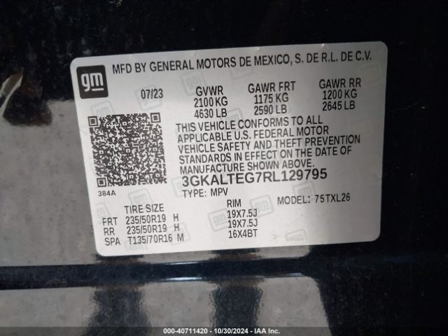 3GKALTEG7RL129795 GMC Terrain Awd Sle
