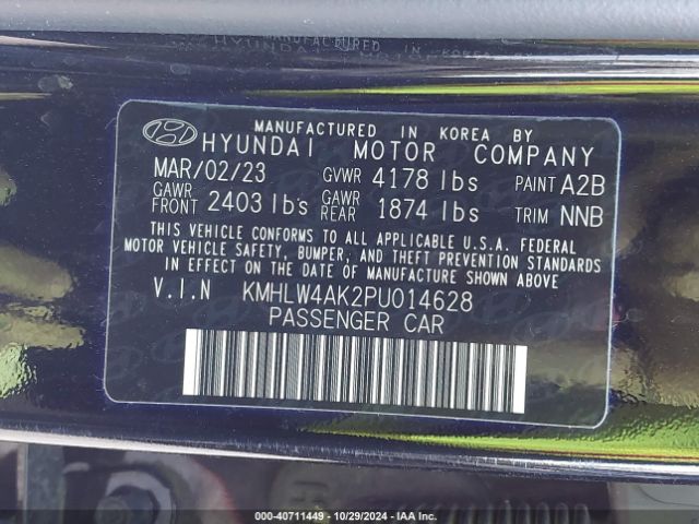 KMHLW4AK2PU014628 Hyundai ELANTRA N