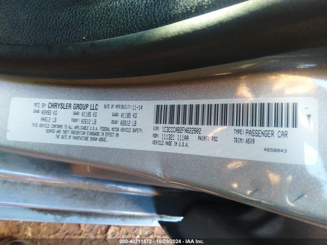 Chrysler 200 Limited 2015 1C3CCCAB2FN622802 Image 9