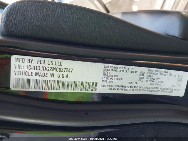 Dodge Durango Gt Plus Awd 2021 1C4RDJDG2MC837247 Image 9