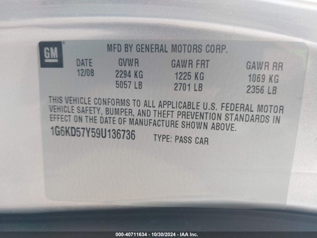 2009 CADILLAC DTS 1G6KD57Y59U136736 Photo 8
