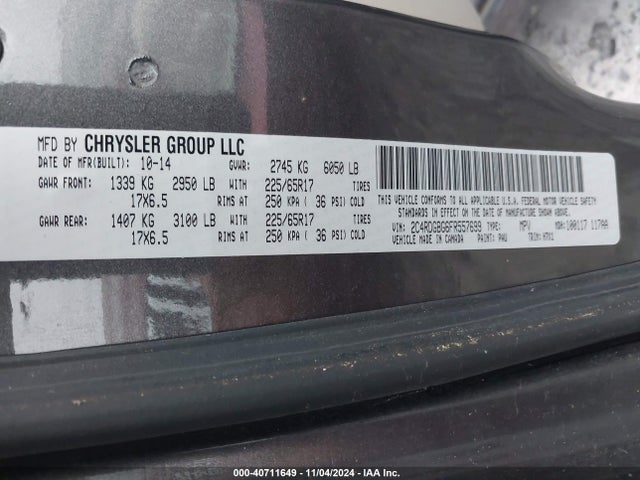 Dodge Grand Caravan Se 2015 2C4RDGBG6FR557699 Image 9