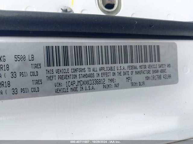 Jeep Cherokee Limited 4x4 2019 1C4PJMDXXKD336812 Image 9