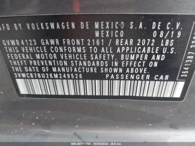 3VWCB7BU2KM249526 Volkswagen Jetta 1.4t R-line/1.4t S/1.4t Se