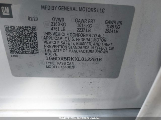1G6DX5RKXL0122516 Cadillac CT5 LUXURY