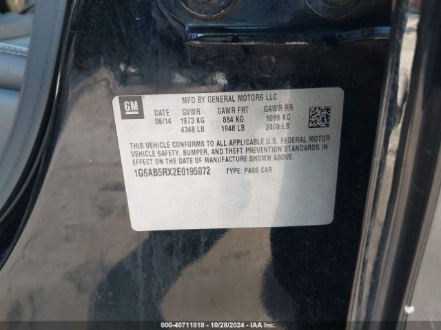 1G6AB5RX2E0195072 Cadillac ATS LUXURY