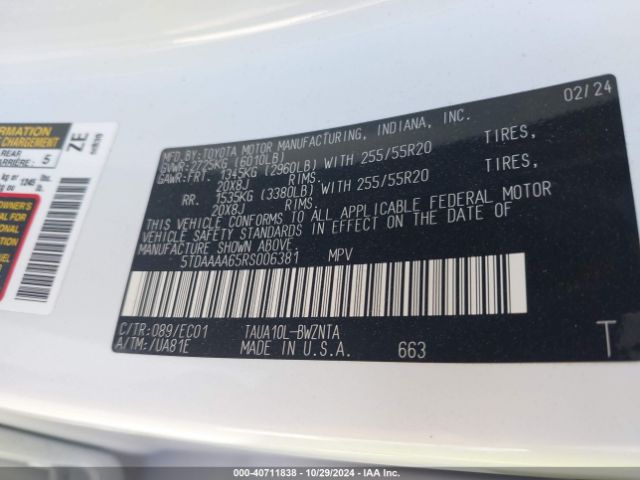 5TDAAAA65RS006381 Lexus Tx 350