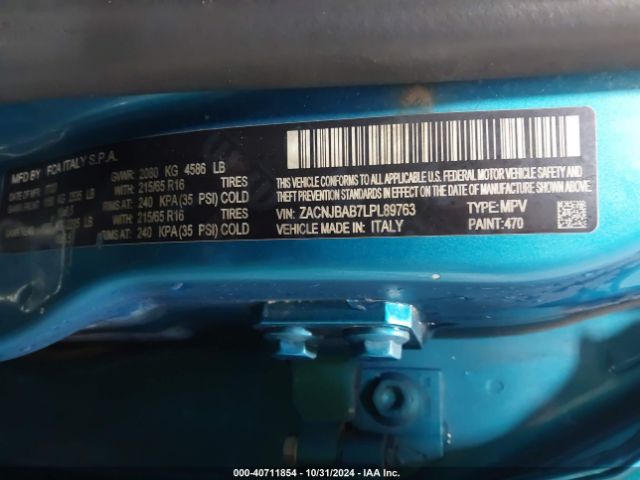 ZACNJBAB7LPL89763 Jeep Renegade Sport 4x4
