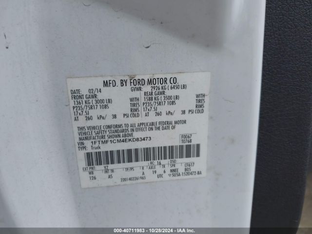 1FTMF1CM4EKD83473 Ford F-150 Xl