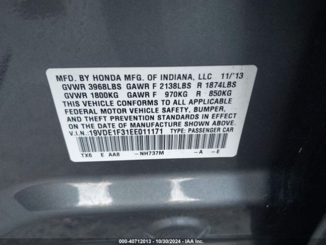 19VDE1F31EE011171 Acura Ilx 2.0l