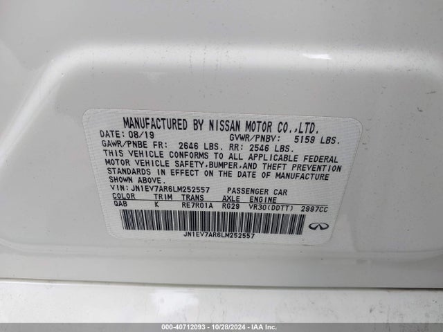 JN1EV7AR6LM252557 Infiniti Q50 Luxe Awd