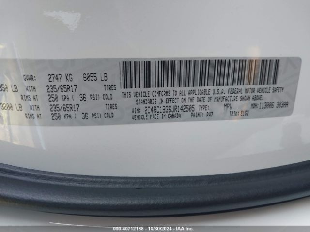 2C4RC1BG6JR142505 Chrysler Pacifica Touring L