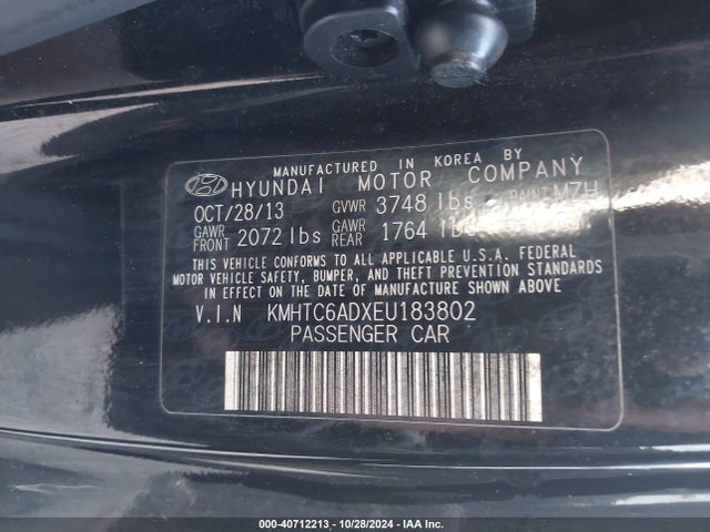 Hyundai Veloster Base W/gray 2014 KMHTC6ADXEU183802 Image 9