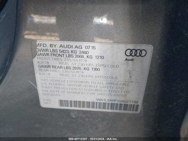 WA1L2AFP1GA027739 Audi Q5 2.0t Premium