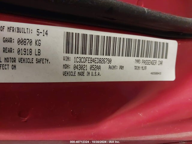 1C3CDFEB4ED826790 Dodge DART GT