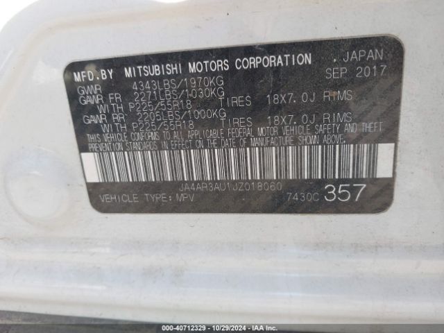 2018 MITSUBISHI OUTLANDER SPORT JA4AR3AU1JZ018060 Photo 8