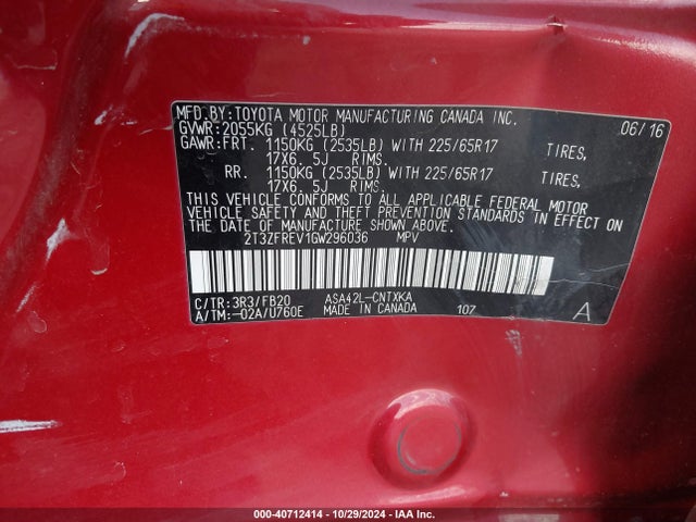 Toyota RAV4 LE 2016 2T3ZFREV1GW296036 Image 9