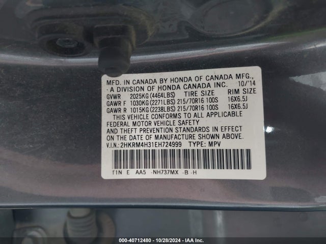 Honda CR-V LX 2014 2HKRM4H31EH724999 Image 9