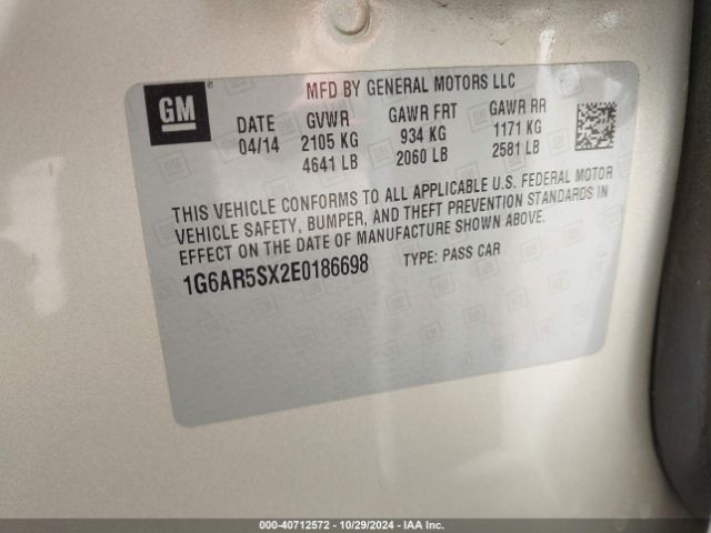 1G6AR5SX2E0186698 Cadillac CTS LUXURY