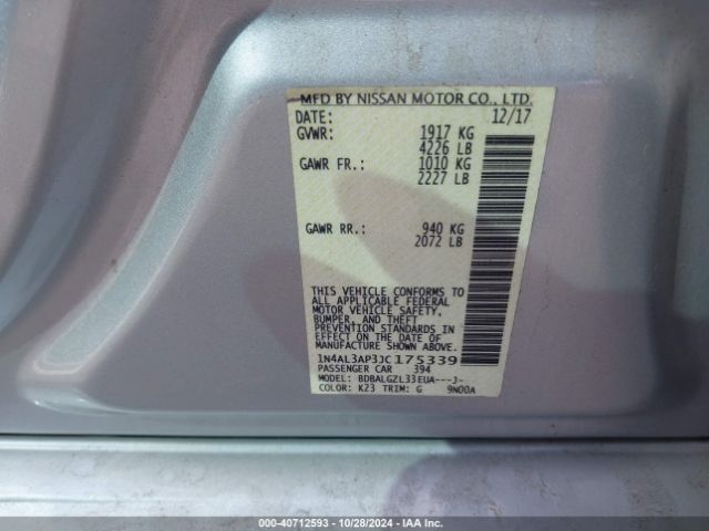1N4AL3AP3JC175339 Nissan Altima 2.5 S